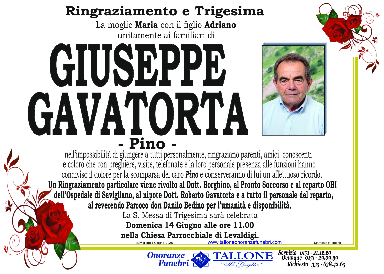 <br />
<b>Warning</b>:  Undefined variable $info in <b>/home/tallone/public_html/ringraziamenti.php</b> on line <b>68</b><br />
Giuseppe Gavatorta